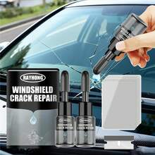 Fluido para reparar grietas en parabrisas, adhesivo para vidrio, agente reparador de daños en parabrisas - Negro - Ver 2