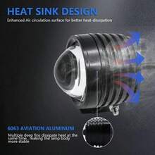 Universal Mini Round LED Off-Road Lights, 3-Mode (White/Yellow/Both) For Cars, SUVs, Dirt Bikes, Easy Install Waterproof Driving Fog Lamps