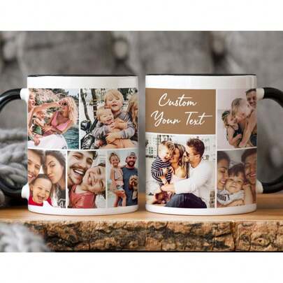 11oz Personalized Photo Collage Mug For Mothers Day Fathers Day, Custom Picture Mug, Family Gift Birthday Anniversary Gift For Mom Dad Grandparents, Mom Dad Mug, Suitable For Drinking All Seasons Ceramic, Thanksgiving Day Gifts, Christmas Gifts