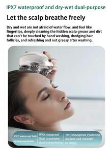 PinkSings 电动头皮按摩器，Brenth头部按摩器，配备4个按摩头和84个按摩节点，防水可充电手持式头皮按摩器，男女皆宜的礼物