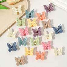 10/20pcs Hollow Butterfly Shaped Hair Clips In Macaron Colors, Elegant Non-Slip, Suitable For Women's Daily Wear, Fashionable Hair Accessories, Winter Hair Decor - Multicolor - View 4