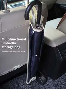 1 pieza Soporte universal para paraguas en el respaldo del asiento del coche, organizador impermeable de poliamida con bolsillo de almacenamiento ovalado para un interior de vehículo ordenado, accesorios para automóvil, acceso conveniente e instalación fácil, perfecto para días lluviosos y viajes diarios - Multicolor - Ver 1