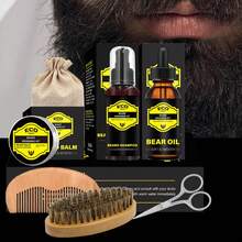 ECO FINEST Men's Beard Care Set, Includes Beard Wash, Beard Oil, Beard Balm, Beard Brush And Beard Comb - Cleanse, Nourish And Style - Infused With Organic Jojoba Oil, Moroccan Argan Oil, Shea Butter, Aloe Vera And Vitamin E - Moisturize And Condition Beard, Strengthen Beard, Smooth Frizz, Make Beard Easy To Groom And Glossy - Ideal Gift For Men, Fathers, Husbands, Boyfriends On Birthday, Father's Day, Valentine's Day