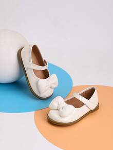 女童舒适户外可爱平底鞋，女童秋季平底鞋，婴儿学步鞋 - 白色 - 查看 4