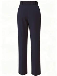 Women's Trousers - Elegant And Fashionable, Suitable For Work, Without Belt - Navy Blue - View 4