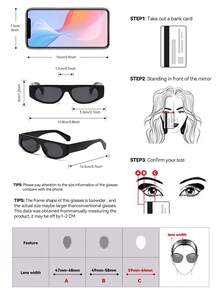 Kính thời trang gọng nhỏ kiểu retro, kính gọng nhựa unisex cổ điển, thích hợp cho hoạt động ngoài trời, du lịch biển, kỳ nghỉ, trang trí hàng ngày, phụ kiện cần thiết cho mùa hè. - màu đen - Xem 5