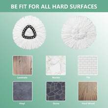 [ 5 Pack ]Mop Heads Replacements, Spin Mop Replacement Head Deep Cleaning Machine Washable And Easy-To-Replace,Spin Mop Refill Replacement Head 100% Microfiber,Mop Head Compatible With O Ceda EasyWrin - 白色 - 查看 2