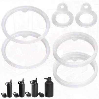 6 PCS Bottle Gasket Replacement For Thermoflask 24oz 32oz 40oz 64oz Insulated Stainless Steel Bottle Lid Silicone Sealing Ring O Ring Bottle Gasket Replacement For Straw Lid Spout Lid And Chug Lid