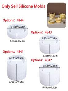 1PC 1/2/3/4 Floors Hemp Rope Candle Cup Silicone Mold, DIY Round Succulent Flower Pot Cement Gypsum Resin Clay Craft Storage Box Mold, Home Decor,Room Decor - Silicone Mold - View 2