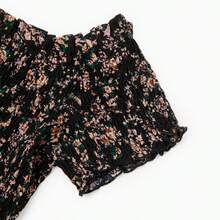 Matching Family Dresses - Black Floral Shirred Off Shoulder Dress For Mommy Me - màu đen - Xem 8