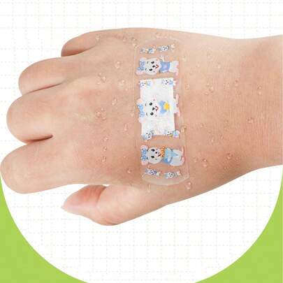 120片/套 卡通可爱迷你儿童透气透明防水创可贴