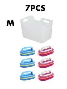 1个/5个半透明手持收纳篮，冰箱收纳软篮，适合在冰箱中存放水果、蔬菜、清洁用品、海绵和其他家居用品，是居家收纳的好帮手。 - 彩色 - 查看 10