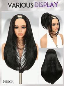 V Part Layer Wigs Yaki Straight Layered Style Hair Wigs For Women Upgrade U Part Wigs Glueless Full Head Clip In Half Wig V Shape Wig No Leave Out 14 Inch/24 Inch