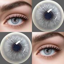 Lalens 1 Pair Of Colored Contact Lenses Norko Brown Coloured Contact Lens To Enlarge Your Eyes Soft Graduation Holiday Summer Fall Autumn Wholesale Of Color Contacts For Eye Beauty Makeup Cosmetic Small Pupil Color Contacts Lens Travel Outdoors School Campus 14.2mm 14.5mm Yearly Use Fashion Grey Lenses New Arrival With Free Lens Case Halloween Costume Cosplay - Yearly Disposable - View 17