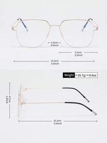 1pc Men's High-End Stainless Steel Screwless Polygonal Blue Light Blocking Glasses, Ultra-Light & Flexible, Anti-Radiation For Computer, Phone, TV - Multicolor - View 5