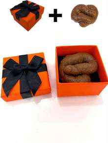 Surprise Gift Box Prank Toy, Includes 1 Elegant Gift Box And 1 Realistic Fake Poop, Gag Gift For April Fool's Day, Holiday Party, Christmas Stocking Stuffer, Plush, Squishy - Multicolor - View 2