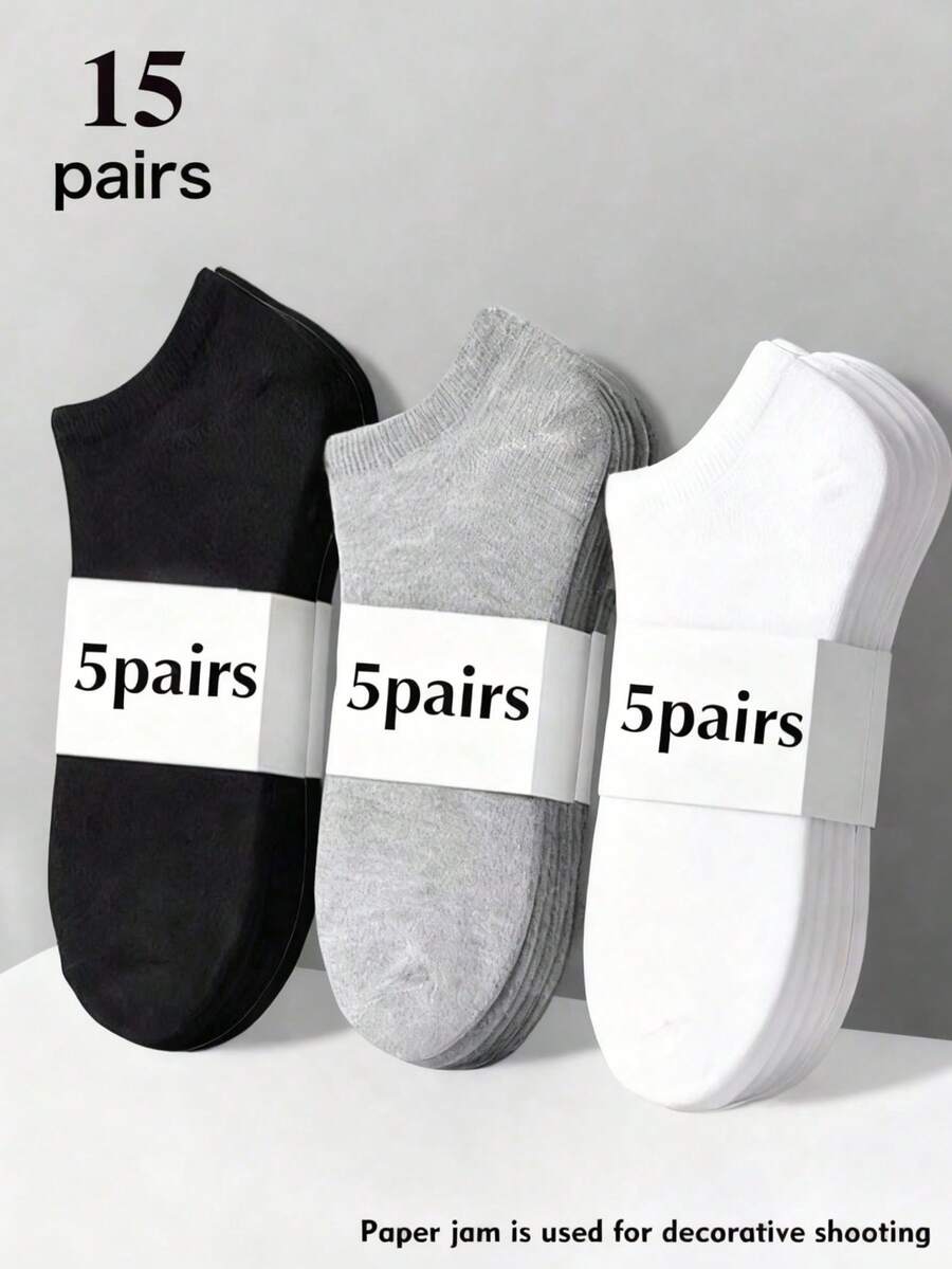 18 Pairs Unisex Sports Socks, Women Short Socks In White/Black/Gray, Invisible Socks, Solid Color Minimalist Women's Boat Socks, Disposable Thin Breathable Women's Boat Socks For Summer & Autumn, Suitable For Casual Daily Wear, Available In 1/2/6/12/18/24/30/36/40 Pairs - Multicolor - View 1
