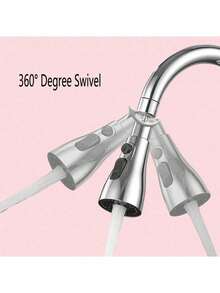 1个银色防溅水龙头延长器 - 通用旋转水龙头喷头，厨房水槽水龙头延长配件，厨房用品，厨房配件，厨房工具