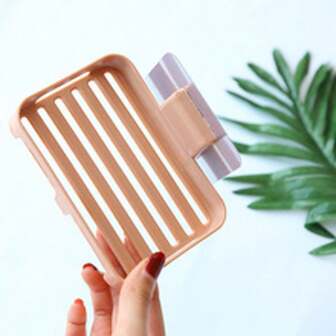 Drill-Free Soap Dish, Bathroom Drainage Soap Dish, Creative Wall-Mounted Soap Holder, Bathroom Storage Rack, Suction Cup Large Soap Dish