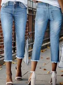 Women's All-Match Casual Everyday Commute Versatile Denim Shorts, Summer - Light Washed Blue - View 3