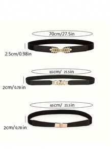 5pcs/Set Women's Vintage Elastic Cinch Waist Belt - Leaf Buckle Elastic Waist Belt, Hollow Design, Suitable For Dresses And Coats, Hand Wash - Fit For Casual, Beach, Party, Wedding And More Occasions - Multicolor - View 8