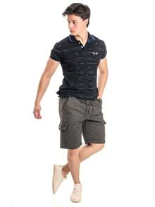 SAINT ELIAN SHORT CARGO MASCULINA COM BOLSO LATERAIS COS ELASTICO BERMUDA COLORIDA - Chumbo - Visão 7