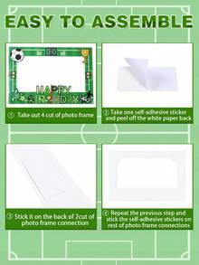 一套足球主题纸质相框，生日拍照道具，足球运动主题派对用品，足球迷聚会装饰，生日装饰，足球比赛用品，派对背景装饰，婴儿派对用品，摄影道具，派对小礼物