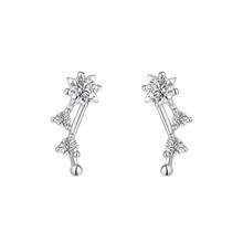 1pc S925 Silver Zirconia Zodiac Stud Earrings, Minimalist & Versatile, Suitable As Valentine's Day, Mother's Day, Holiday Gift