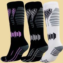 3 Pairs Unisex Thick Thermal Ski Socks, Breathable & Warm For Outdoor Sports Like Skiing, Ice Skating, Hiking In Winter