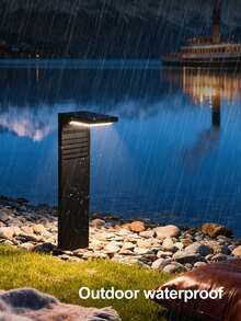 1pc Solar Powered 7-Shaped Lawn Light, Outdoor Waterproof Garden Path Light, Minimalist Landscape Lighting For Villa Lawn, Garden Path Guidance, Nighttime Ambiance Enhancement, Automatic Light Control And Luxury Scene Decoration