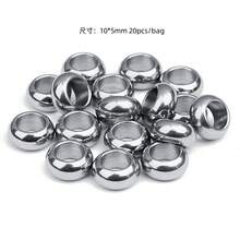 20 piezas de cuentas grandes de acero inoxidable, cuentas suaves de posicionamiento ajustable para hacer joyas DIY, resistentes a la alergia y que mantienen el color - cuentas de posicionamiento - Ver 11