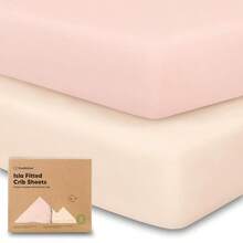 SLAW KeaBabies 2-Pack Baby Crib Sheets For Boys Girls - 52x28 Viscose Derived From Bamboo Toddler Bed Sheets Neutral Fitted Crib Mattress Cover For Standard Baby Bedding Soft And Cozy Cameo - Cameo - 查看 1