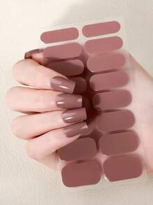 1pc Plain Nail Polish Strip, Pink Nails Multi-Colour Nail Stickers, Easy Manicure, Full Nail Kit Suitable For Ladies' Home DIY Nail Supplies - Multicolor - View 13