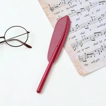 1支/6支装彩色羽毛形中性笔，0.5毫米黑色墨水，耐磨笔尖，随时随地激发创意，个性化签名笔，开学季必备，书写工具，纤细可伸缩笔身，新颖笔型，高品质书写笔，白色美学笔，个性化钢笔 - 彩色羽毛形狀中性筆 - 查看 10