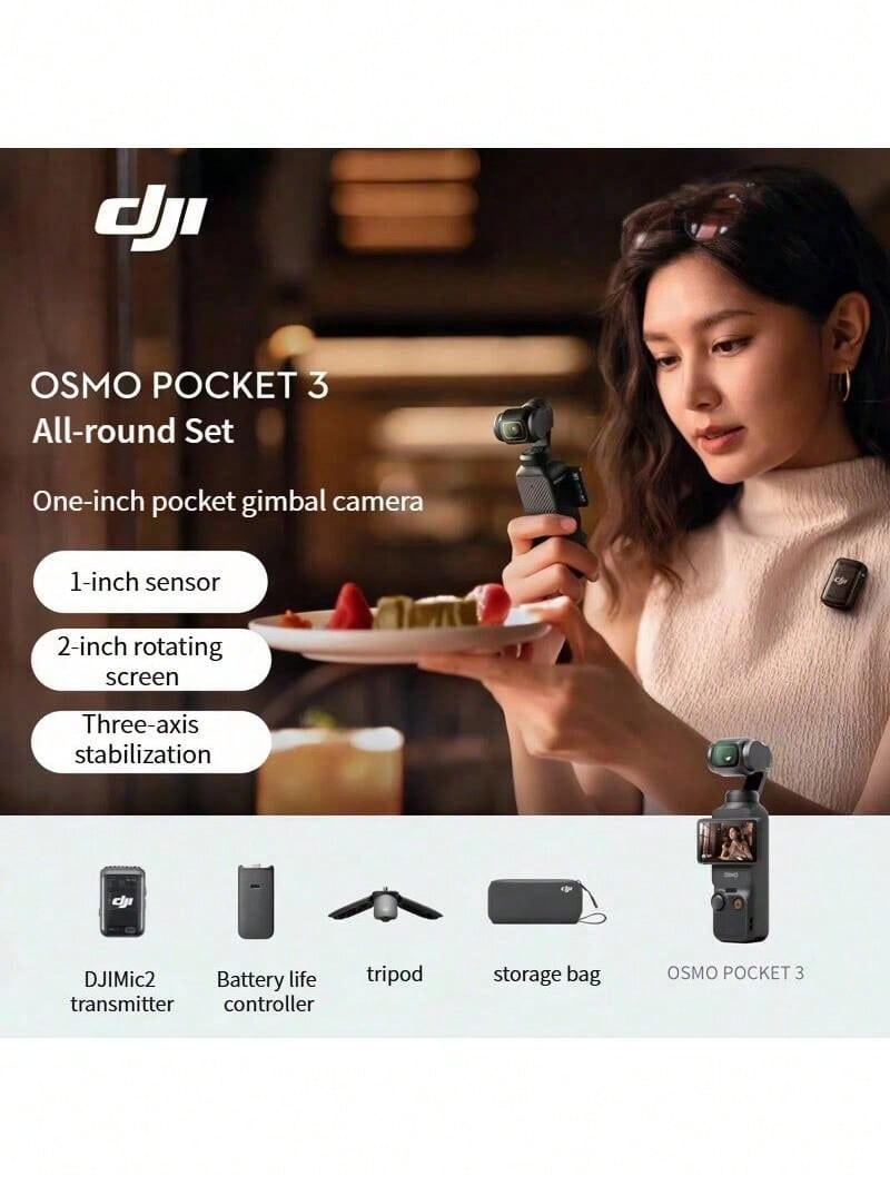 dji Osmo Pocket 3 1-Inch Pocket Gimbal Camera: Travel Photography, Videography, Live Streaming, Vlog Shooting, OP Handheld Digital Camera