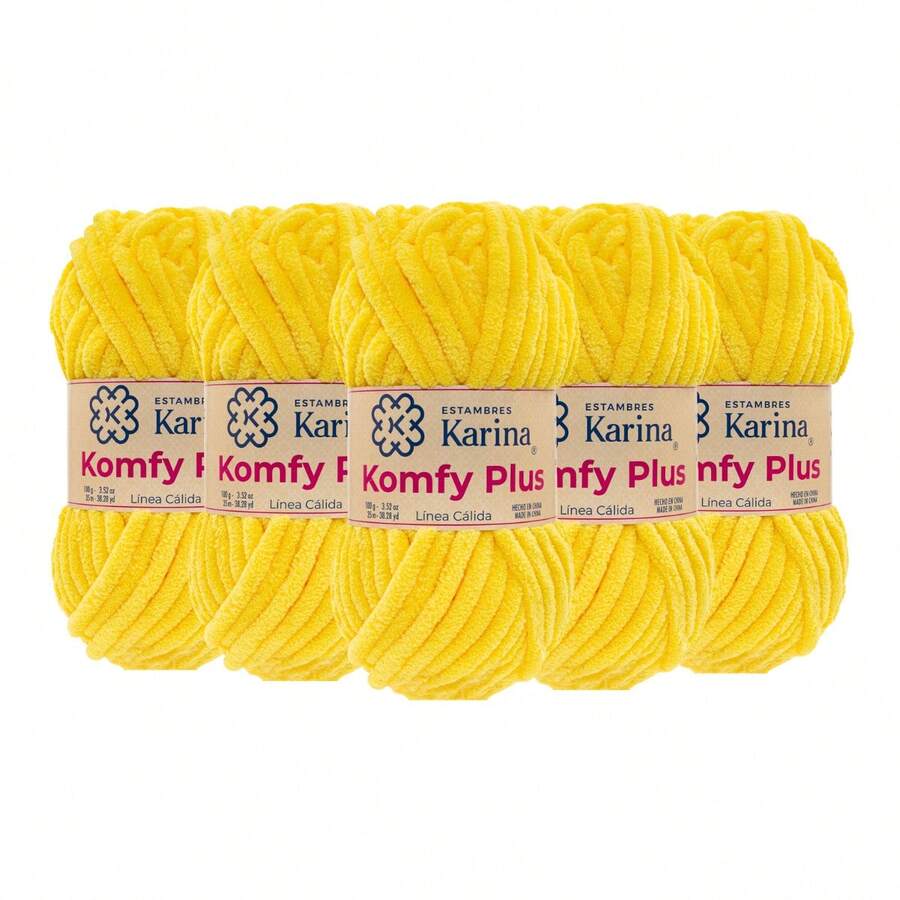 ESTAMBRE KOMFY PLUS PAQ 5 MADEJAS 100 GRS C/u COLOR POR PAQUETE ESTAMBRES KARINA - 39 Mango - Ver 1