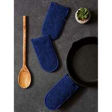 DII Everyday Kitchen Basic Juego de 3 aislantes de calor para sartén, de toalla, 100% algodón, apto para lavar en lavadora, para uso diario en la cocina, negro(Mango de cacerola Nautical Blue) - Multicolor - Ver 6