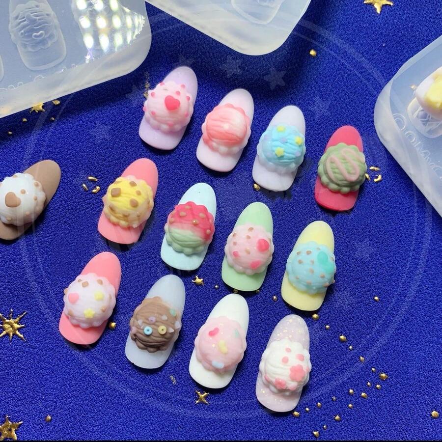 Molde de resina para hacer bolas de helado, accesorios de molde de silicona, molde de líquido de resina, molde de silicona para llaveros de resina, molde de resina - Silicona - Ver 1