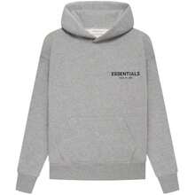 Essentials -Fear Of God Oversized Hoodie Collection FW21-FW2 MEN WOMEN Hoodie Vintage Flocking Craftsmanship Combined With Modern Breathable Technology, Warm Cotton Flocking, Loose Urban Functional Wear, High-End Cotton To Create An Urban Street Style, Loose Silhouette Non-Ge - Yến mạch đen - Xem 1