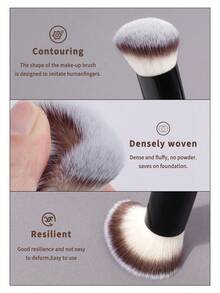 MAANGE 3pcs Professional Makeup Brush Set,Foundation Brush,Loose Powder Brush,Concealer Brush,Highlight Brush,Contouring Brush Makeup Tools Using Soft Fibers And Gentle On The Skin,Multifunctional Ultra-Soft Makeup Brush Tools,Easy To Carry Travel Kit,Gift For Women&Girls - Black - View 11