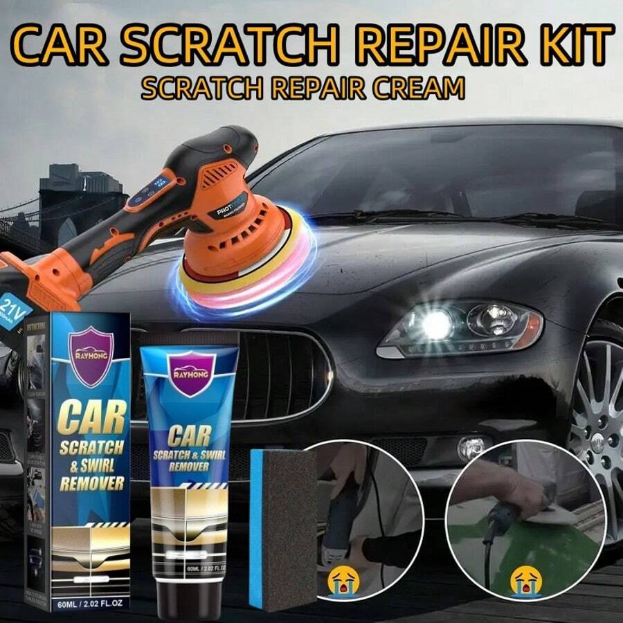 1-Pack Universal Car Scratch Repair Kit - A Multi-Purpose Car Paint Scratch Remover With Polishing Wax And Microfiber Sponge. Easy To Use, Restores Original Shine, And Compatible With All Paint Colors. - 1 set - 查看 1