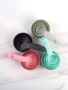 10pcs Stackable Spoon: A Convenient And Tidy Kitchen Tool With Plastic Measuring Spoons, Reusable Measuring Spoons, Plastic, Baking Tools, Kitchen Measuring, Precise Measuring, Dry Powder Ingredient Transfer, Liquid Ingredient Transfer, Cooking Accessories - Multicolor - View 7