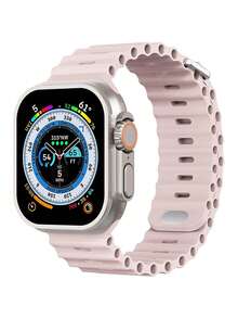 1条男女通用海洋主题柔软硅胶运动表带，适用于38mm、40mm、41mm、42mm、44mm、45mm、49mm的苹果手表，兼容Series 8、7、6、5、4、3、2、1、Ultra、SE等型号。 - 寶藍 - 查看 7