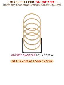 5 chiếc vòng tre trang trí ngoài trời hình lông vũ màu be, thích hợp treo trong vườn nhà, đám cưới, kiểu chuông gió Mori, vòng trong bằng tre, trang trí tường phòng ngủ, phù hợp cho Halloween, Giáng sinh và các ngày lễ khác, khung treo đan, cũng có thể dùng để thêu tay, thêu chữ thập, vòng thêu tròn bằng tre. - Màu be - Xem 17
