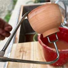 不锈钢陶瓷浸釉钳，1件装，用于陶艺和陶瓷工艺的无釉泥塑料釉夹工具 - 紅色 - 查看 4