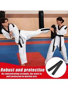 1pc Customizable Taekwondo Belt, Black Martial Arts Belt With Embroidered Name, Suitable For Karate, Judo And Combat Sports, Traditional Design, High-Quality Martial Arts Gear, Martial Arts Belt, Combat Sports Accessory, Traditional Martial Arts Accessory, Smooth Texture Belt - Multicolor - View 5