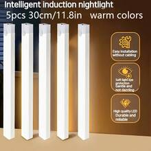 Bộ 5 đèn cảm biến chuyển động, đèn ngủ dạng thanh cho phòng ngủ, đèn LED sạc USB, thích hợp cho phòng ngủ, tủ, kệ, hành lang và cầu thang, kích thước 19.69 inch/11.81 inch/7.87 inch/3.94 inch, ánh sáng ấm/ánh sáng trắng. - 5 cái - Xem 11