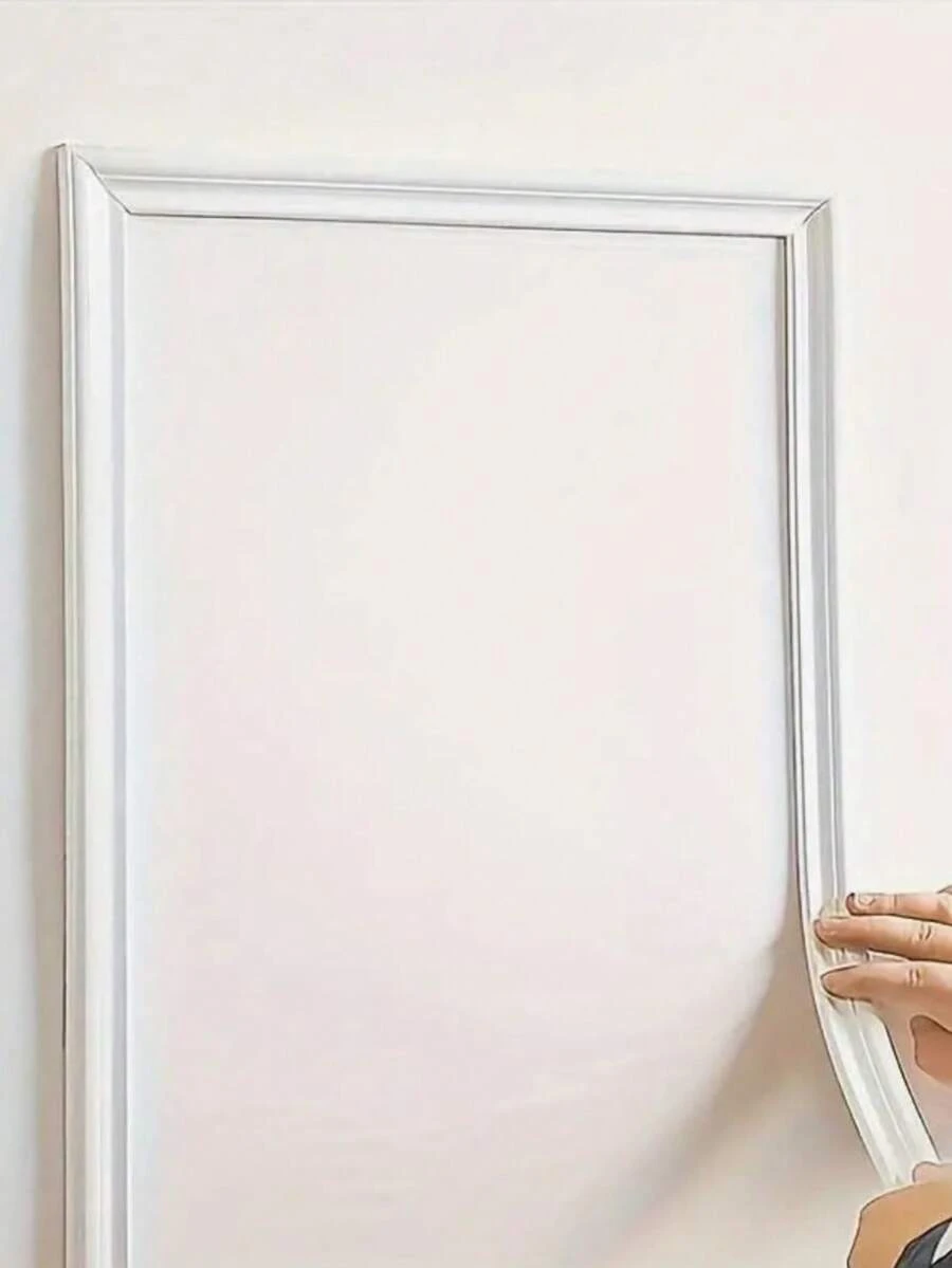 1 Roll Of PVC Self-Adhesive Decorative Strip - Flexible And Bendable Profiles Suitable For Walls, Floors, And Cabinets - Easy To Install, Durable PVC Material, European Home And Floor Decoration, TV Background Wall Edge Decoration, Modern Wall And Floor Edging, Durable Plastic, Lightweight Edging Strip - White - View 1