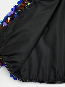 Magic Mia Sequin Crop Jacket For Women, Woven Fabric Sparkly Party Blazer, Colorful Glitter Short Coat Nightclub Prom Performance Outfit - Nàng tiên cá - Xem 2