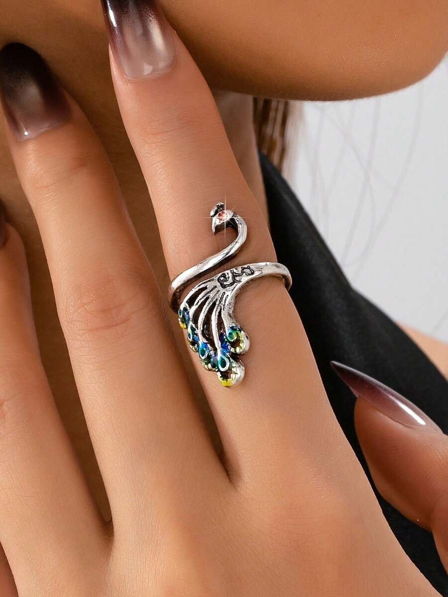 1 pieza Anillo de mujer casual, elegante, de moda y versátil - Multicolor - Ver 1
